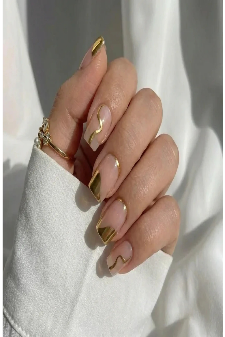 Golden Hour Square Press-On Nails, Alternate, color, Golden Hour