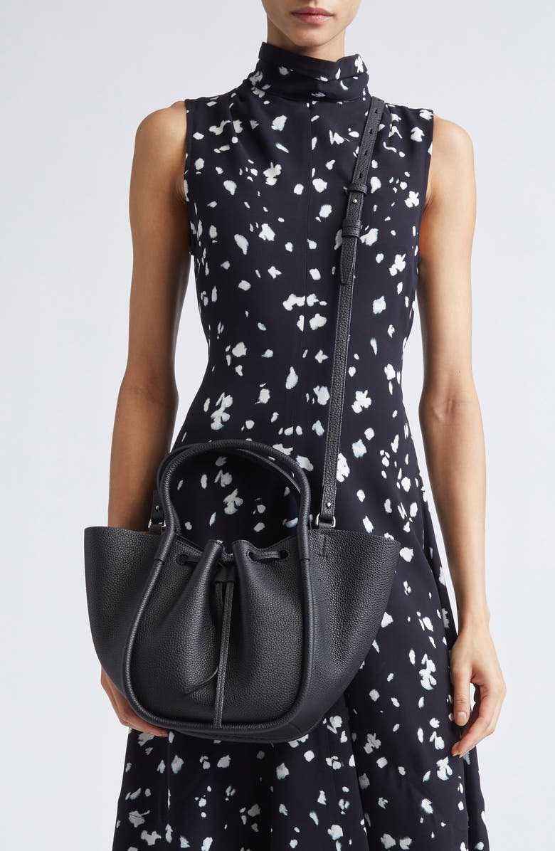 Proenza Schouler Small Ruched Suede Tote, Alternate, color, Black