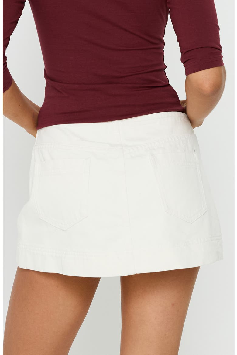 Stefenie Low Rise Denim Skort, Alternate, color, ECRU