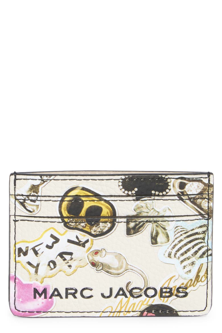 Sticker Bold Card Case, Main, color, WHITE MULTI