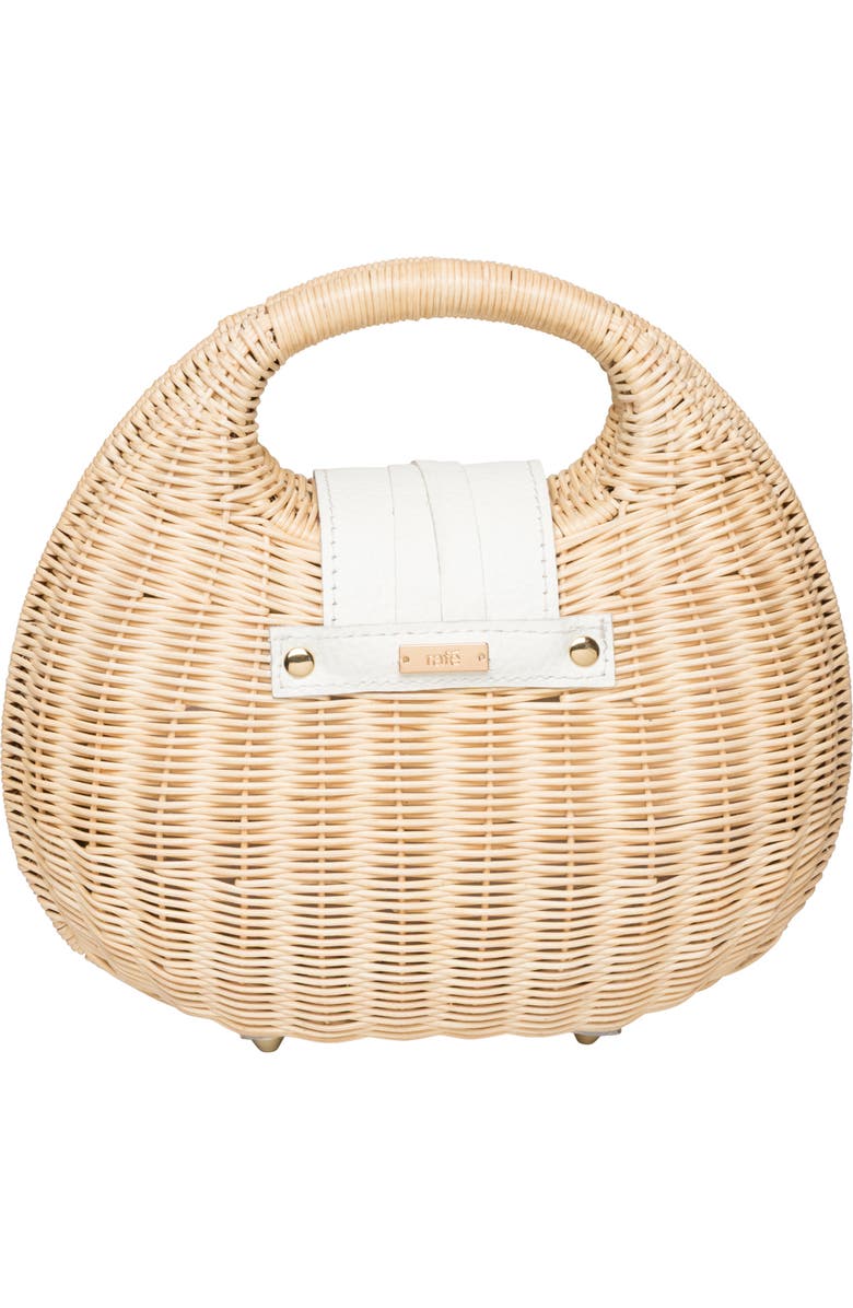 Rafe New York Isi Cut Out Handle Clutch, Alternate, color, Natural / White