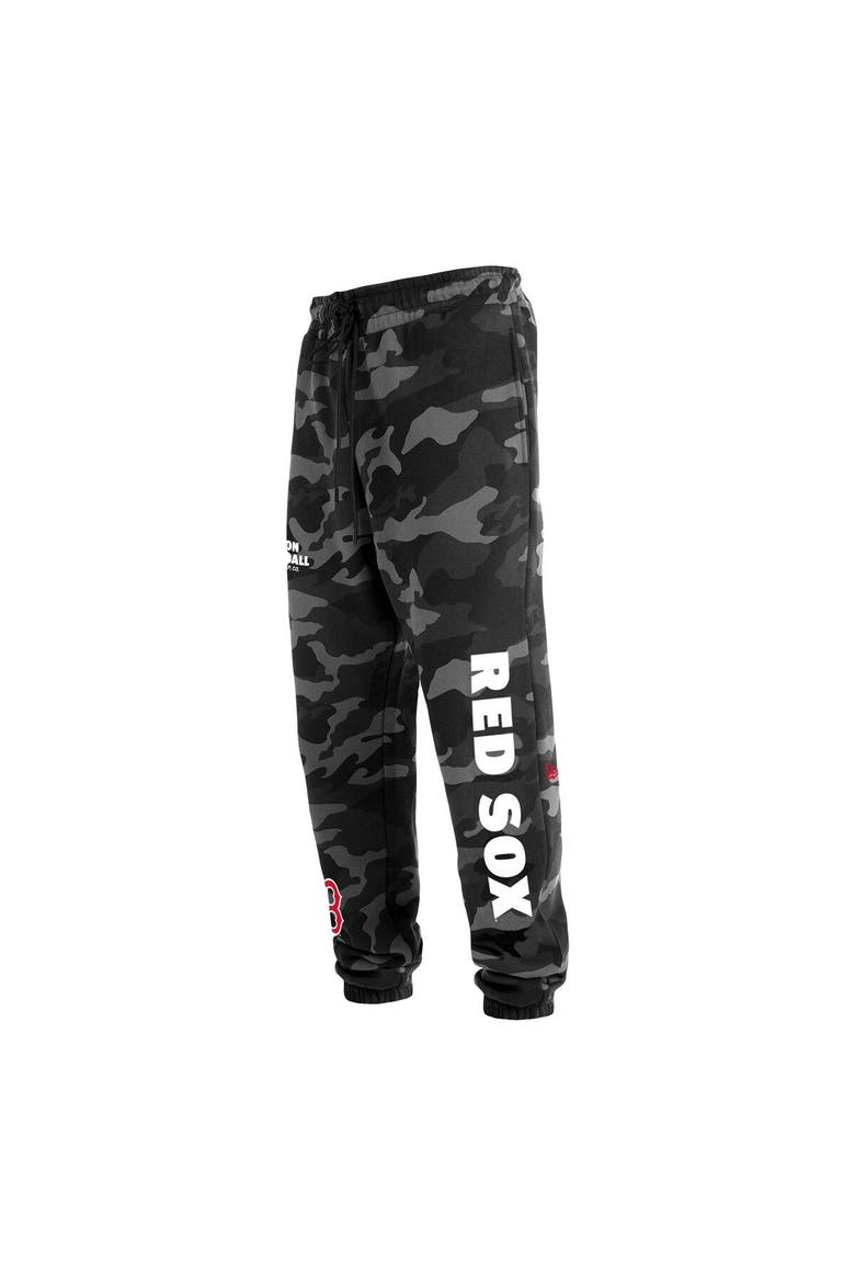 Men's New Era Black Boston Red Sox Camo Jogger Pants, Alternate, color, Black