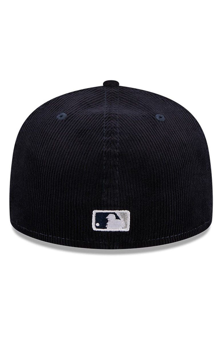 New Era Men's New Era Navy New York Yankees Throwback Corduroy 59FIFTY Fitted Hat, Alternate, color, 