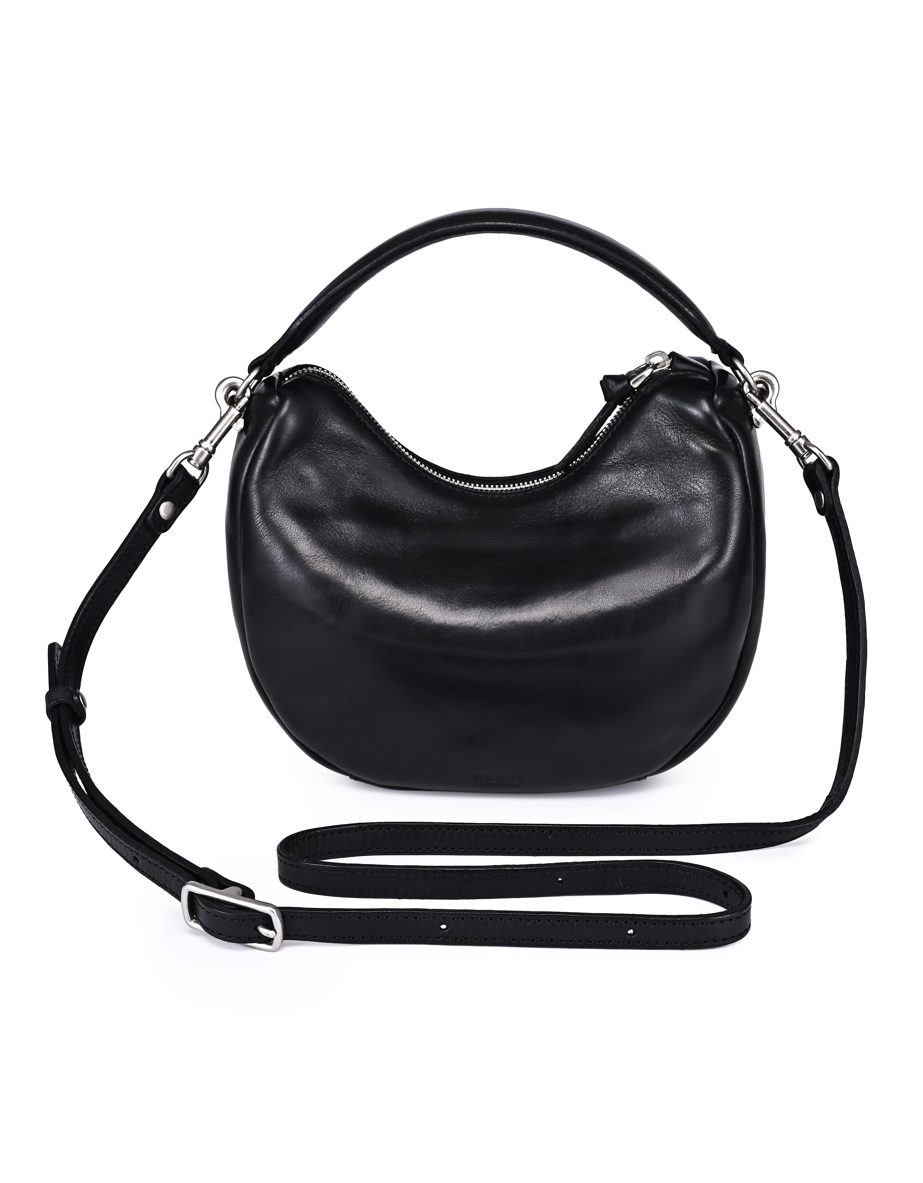 OLD TREND Dahlia Genuine Leather Soft Everyday Hobo Bag, Alternate, color, Black