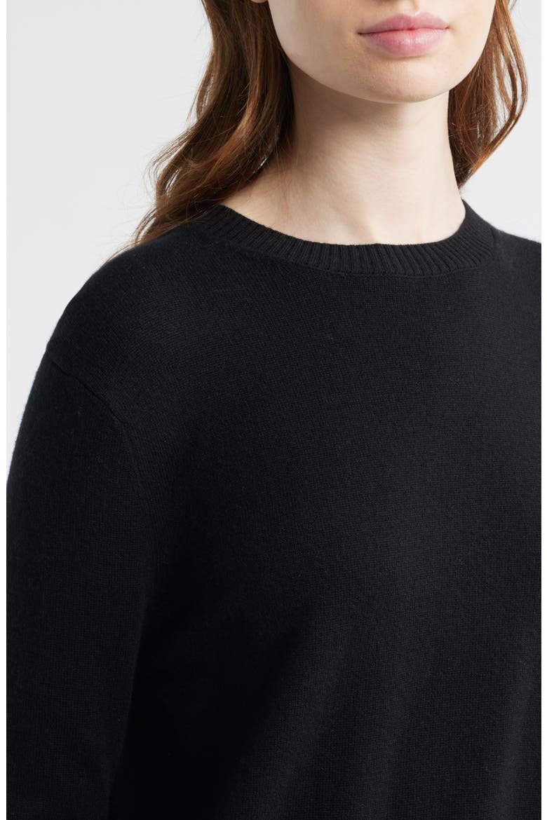 Rochelle Wool & Cashmere Crewneck Sweater, Alternate, color, BLACK