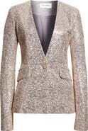 ST. JOHN Luxe Sequin Inset Shawl Jacket