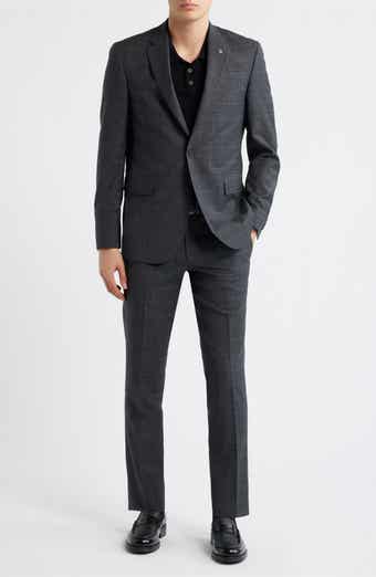 Ross Slim Fit Screen Check Suit