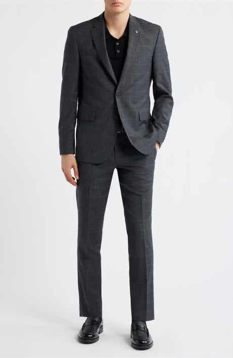 Ross Slim Fit Screen Check Suit
