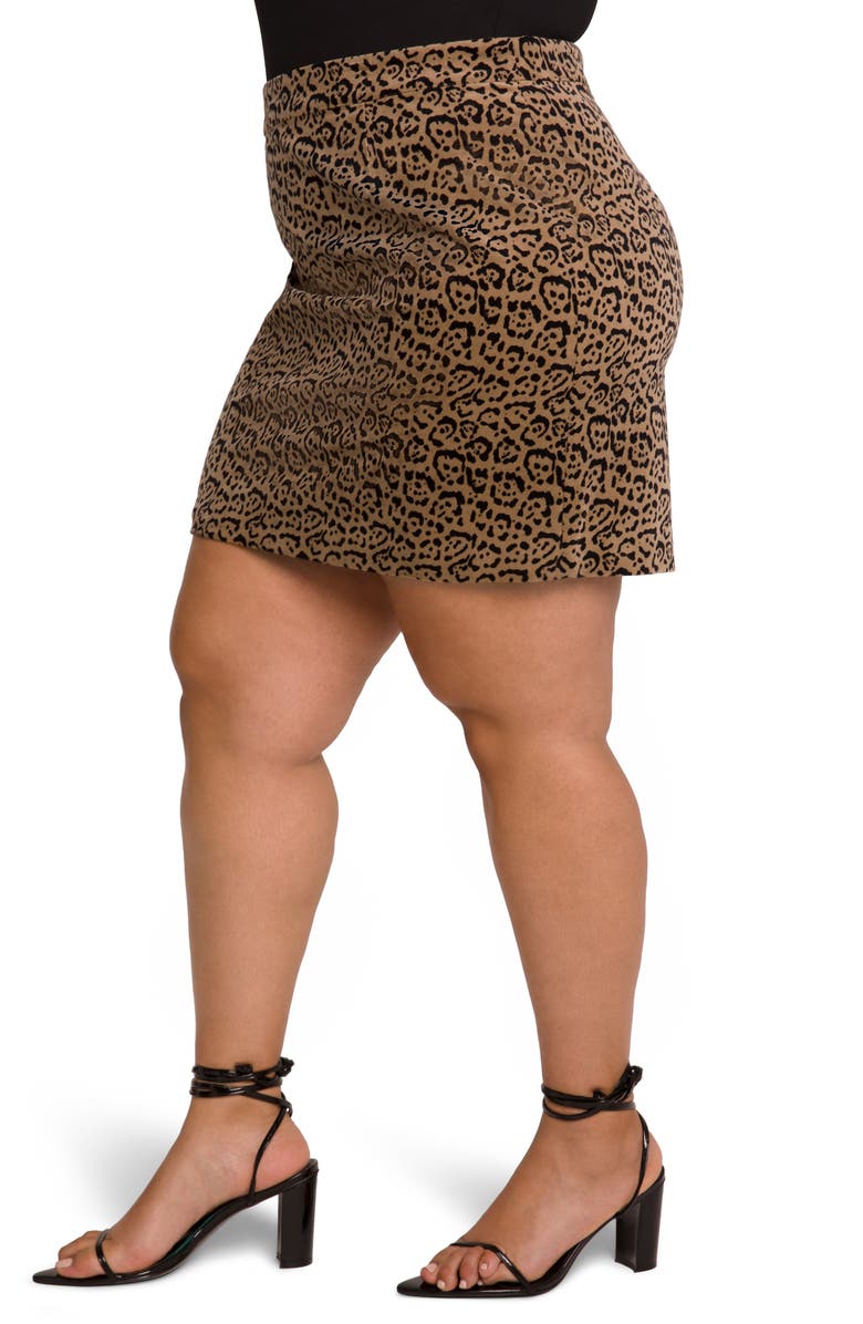 Good American Itty Bitty Leopard Velveteen Miniskirt, Alternate, color,