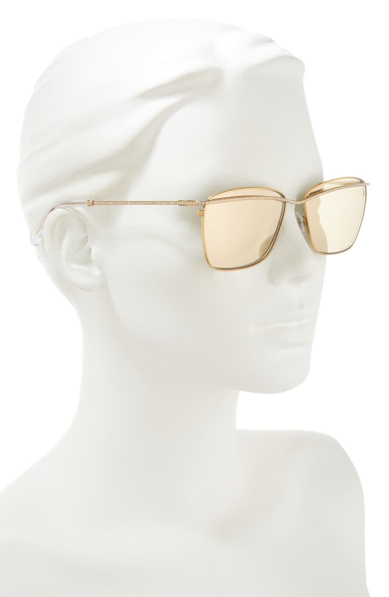 Swarovski 58mm Crystal Rectangular Sunglasses, Alternate, color, Yellow