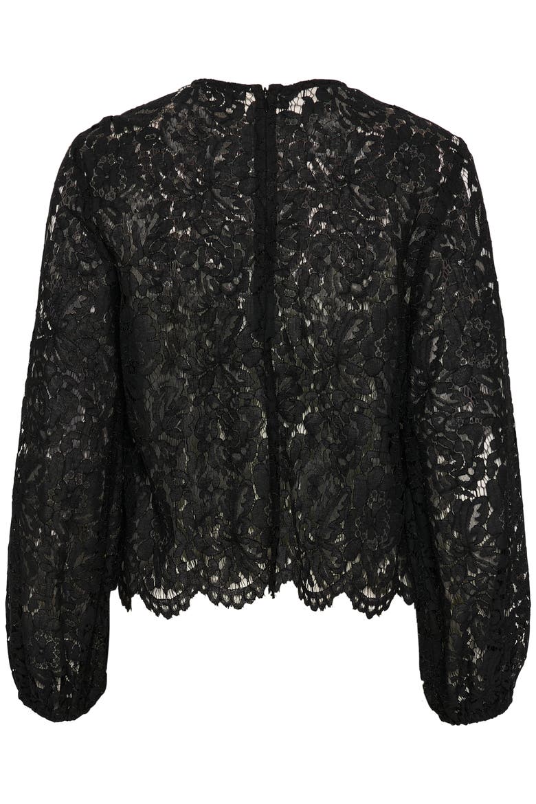 SLHanni Round Neck Lace Blouse, Alternate, color, Black