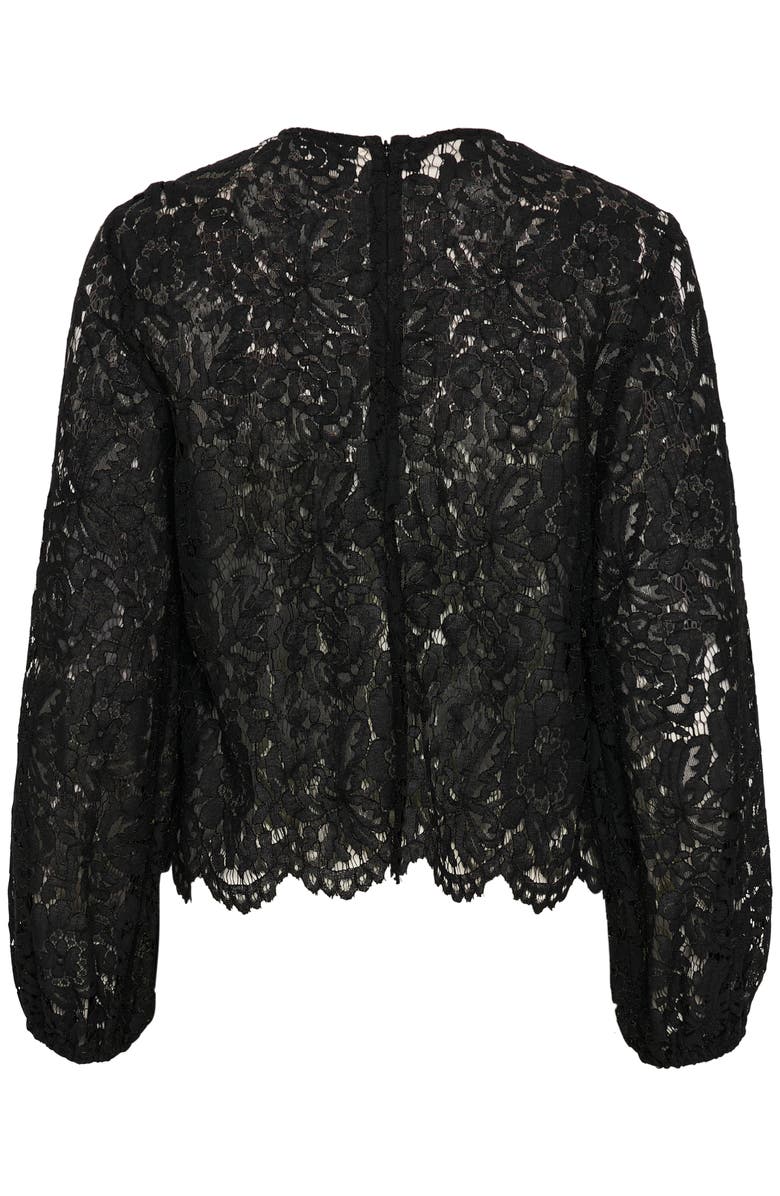 Soaked in Luxury SLHanni Round Neck Lace Blouse, Alternate, color, Black