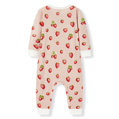 Milkbarn Organic Cotton Zipper Pajama In Pink