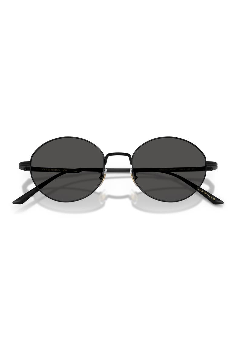 50mm Khaite Round Sunglasses, Alternate, color, MATTE BLACK / GREY