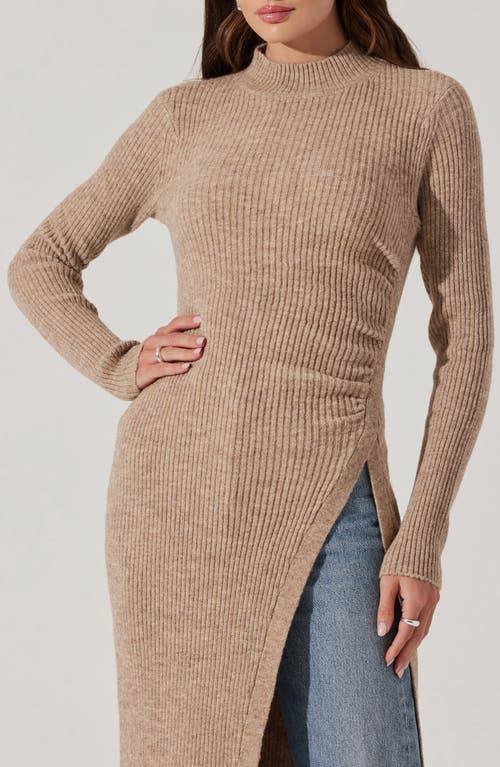 Astr The Label Mock Neck Rib Longline Sweater