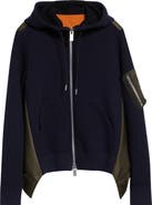 Sacai Sponge Sweat x Nylon Twill Full Zip Hoodie