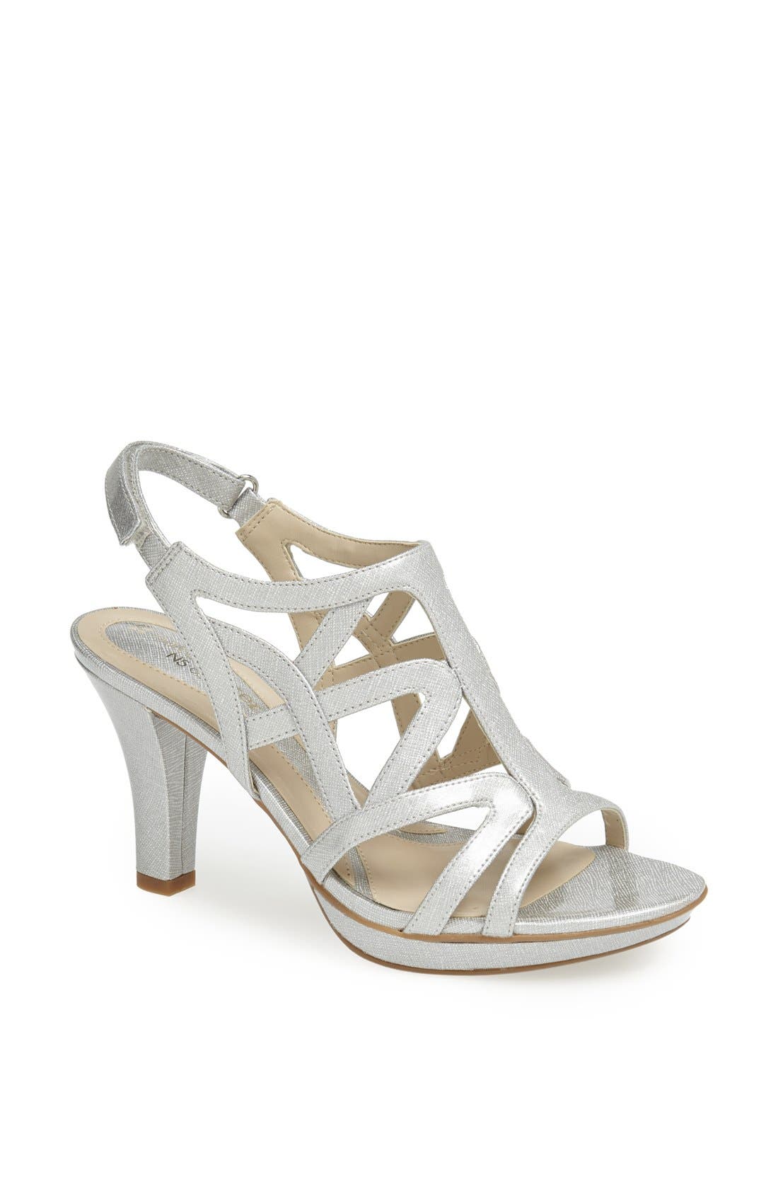 'Danya' Sandal, Main, color, SILVER CROSSHATCH