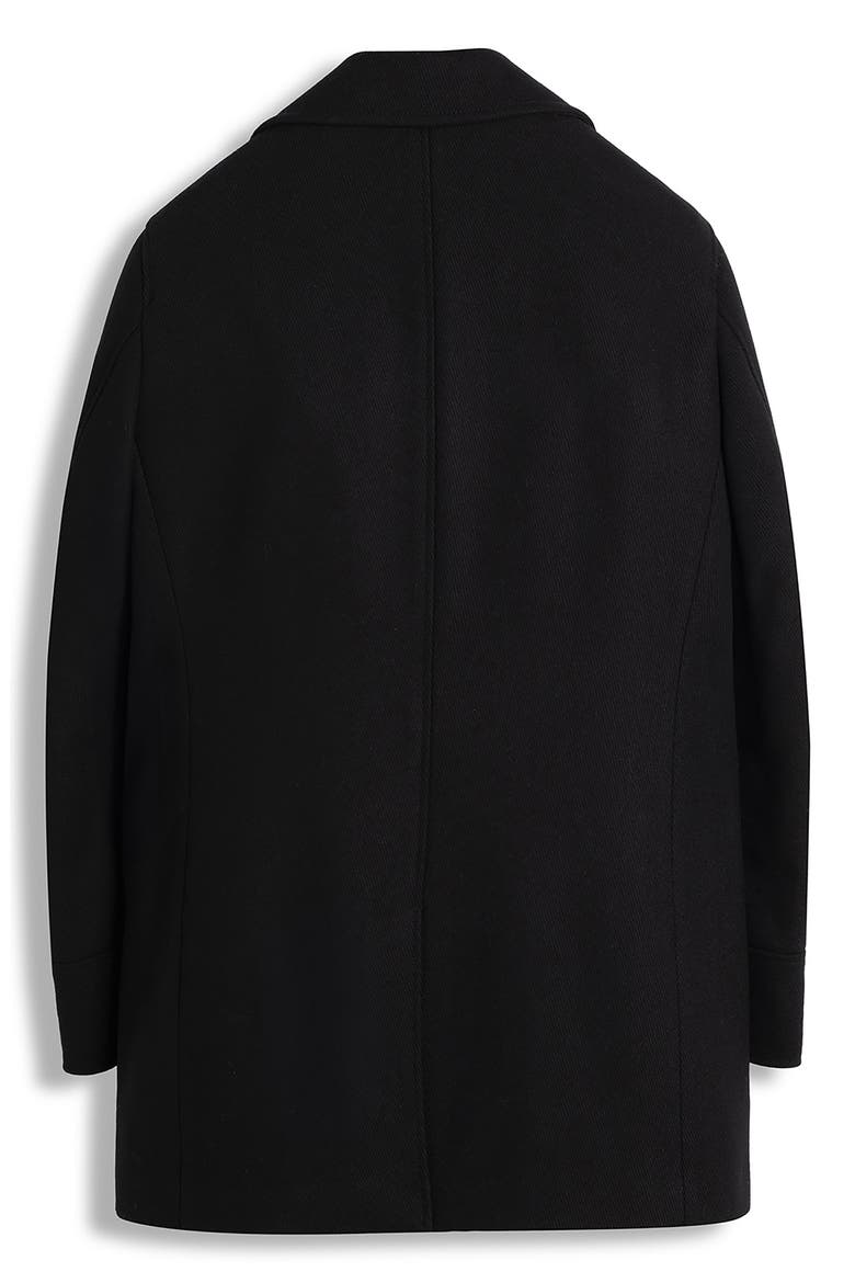 Wool Blend Peacoat, Alternate, color, BLACK/ GREY