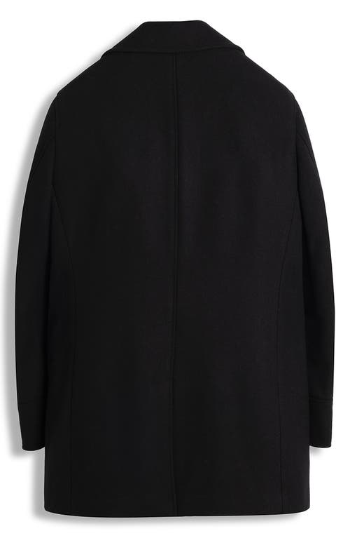 Cardinal Of Canada Wool Blend Peacoat In Black