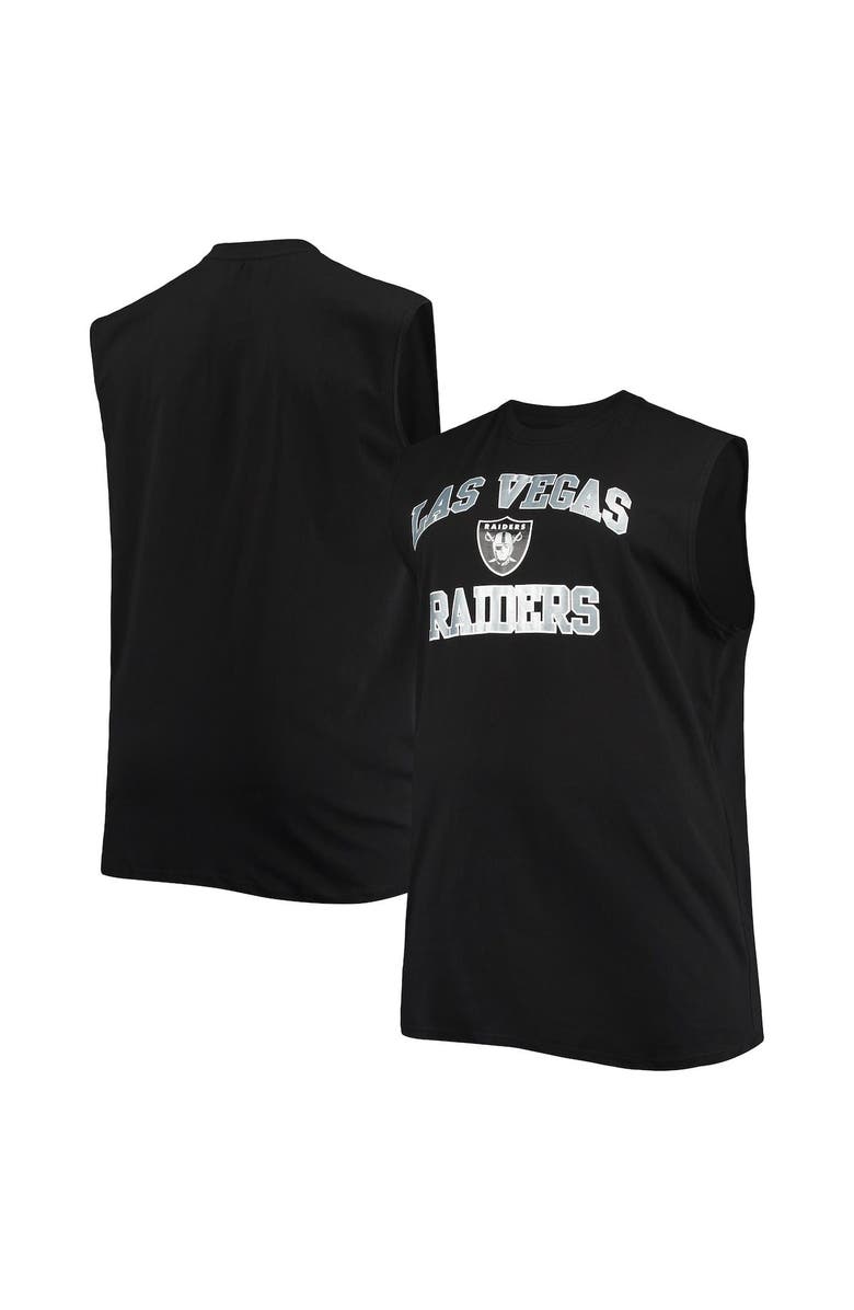 PROFILE Men's Black Las Vegas Raiders Big & Tall Muscle Tank Top, Alternate, color, 