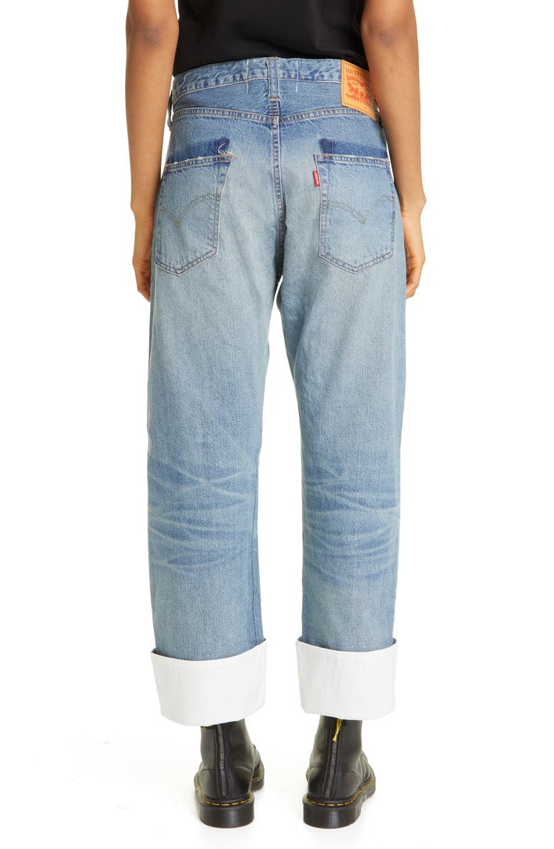 Junya Watanabe Cuff Rigid Wide Leg Jeans, Alternate, color, 