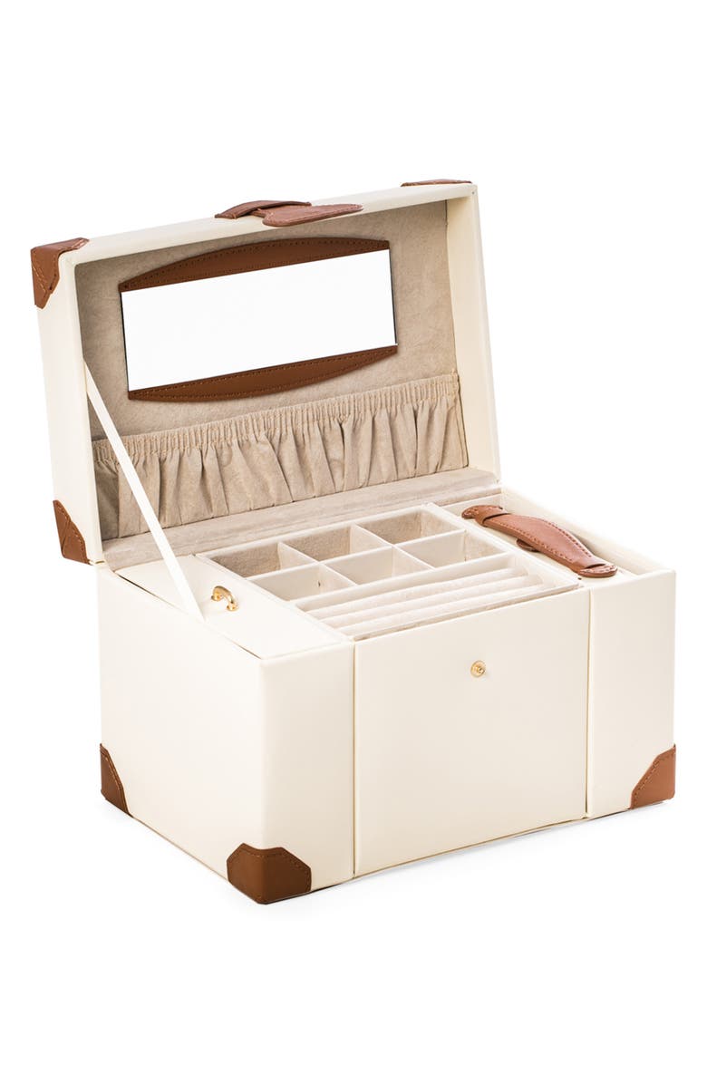 Bey-Berk Leather Jewelry Box, Alternate, color, Ivory