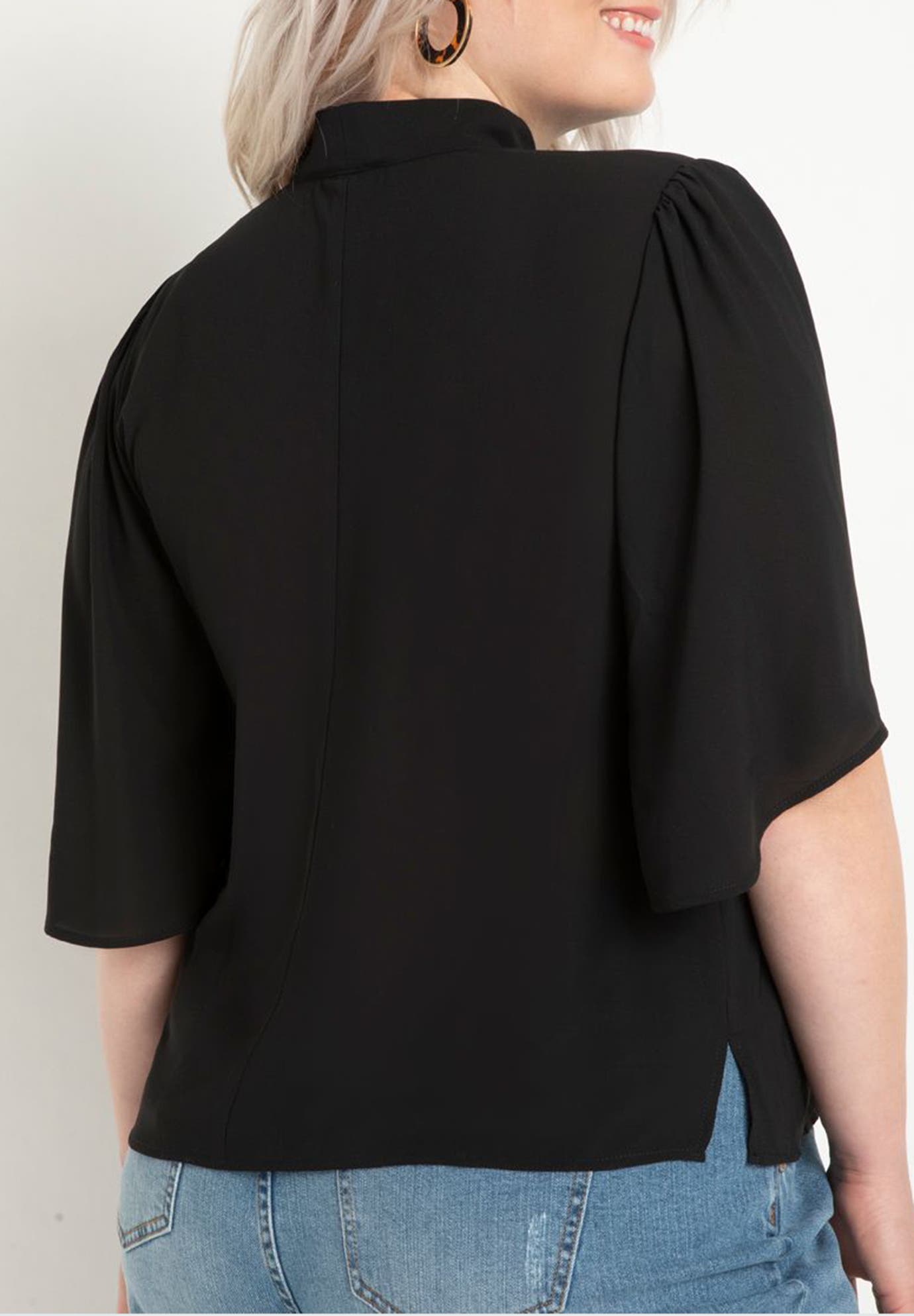 Bow Blouse With Flutter Sleeve - image 2