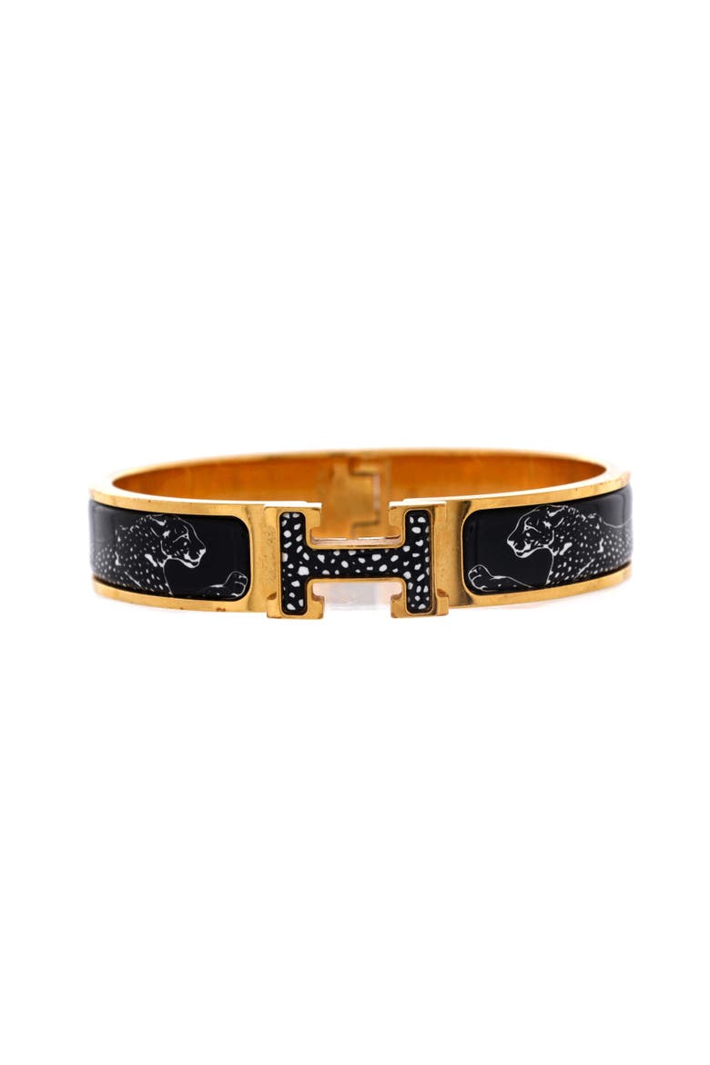 Clic H Bracelet Printed Enamel Extra Narrow, Main, color, Print