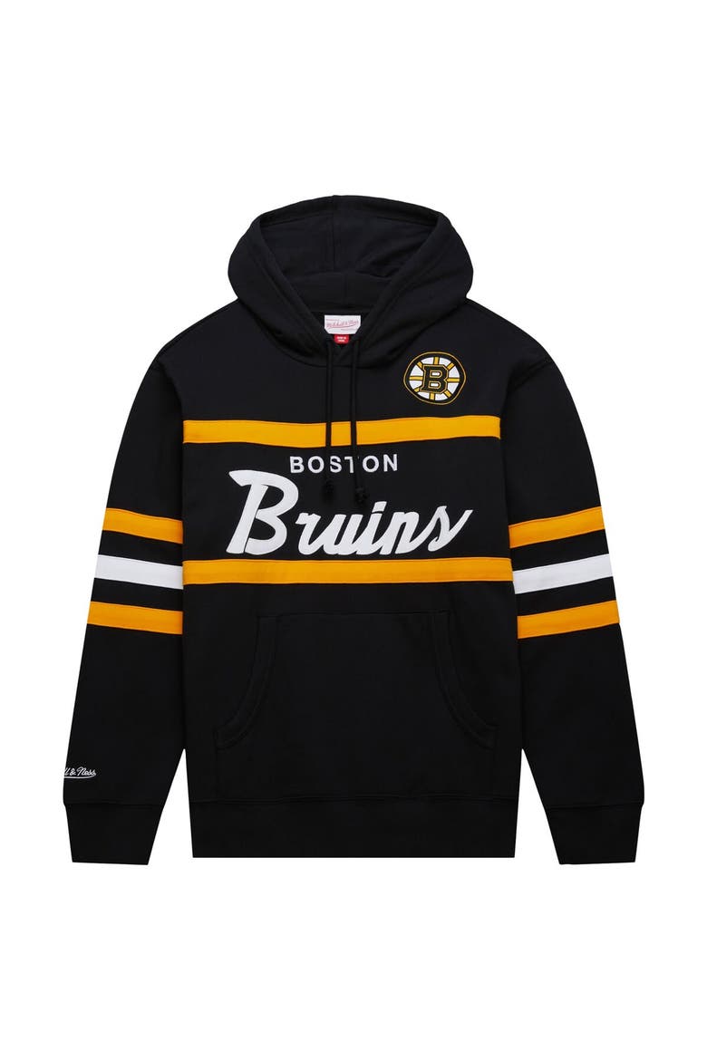Men's Mitchell & Ness Black Boston Bruins Head Coach Pullover Hoodie, Alternate, color, Black