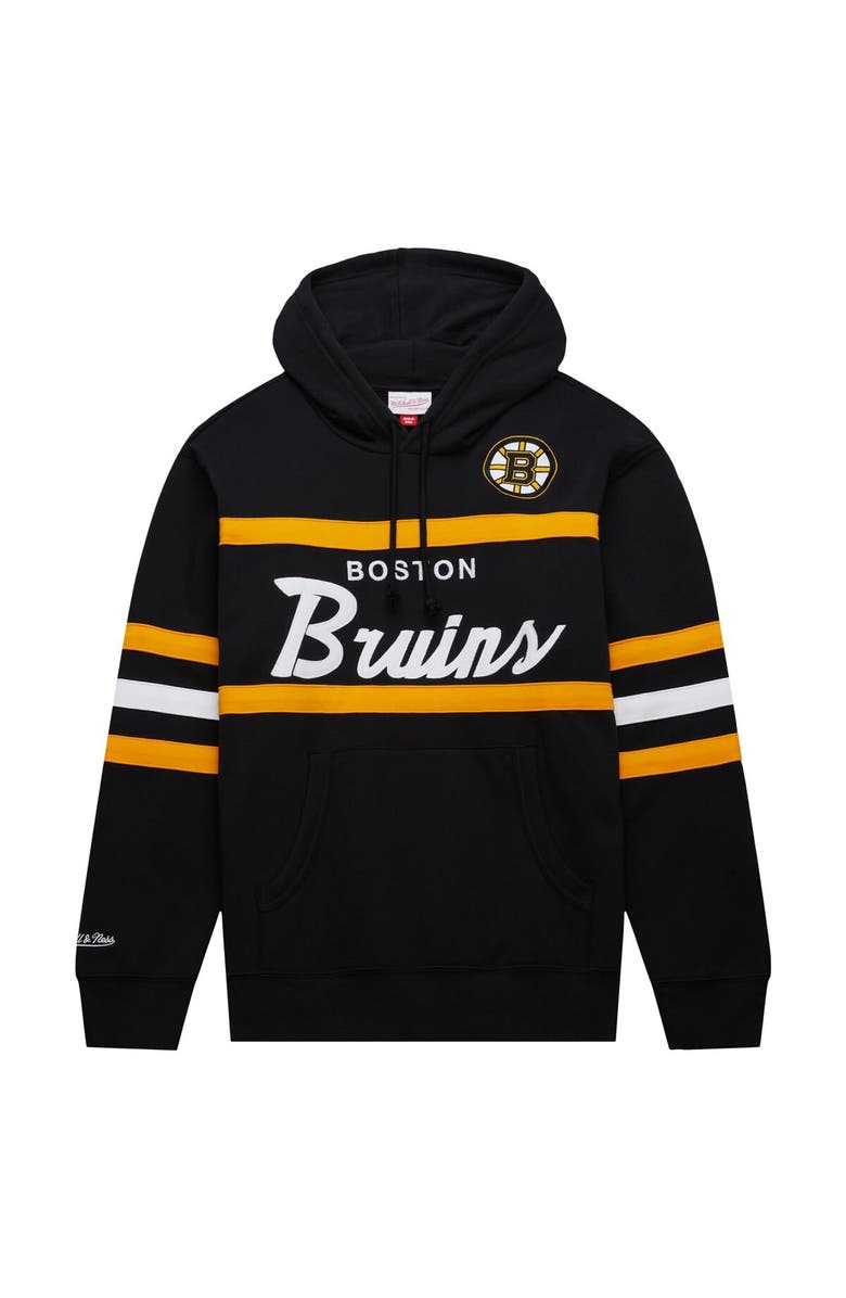 Mitchell & Ness Men's Mitchell & Ness Black Boston Bruins Head Coach Pullover Hoodie, Alternate, color, Black
