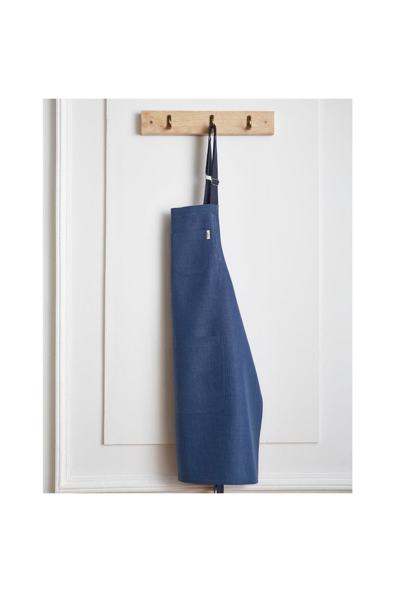 Classic Linen Bib Apron for Men & Women with Front Pockets, Alternate, color, Blue / Navy