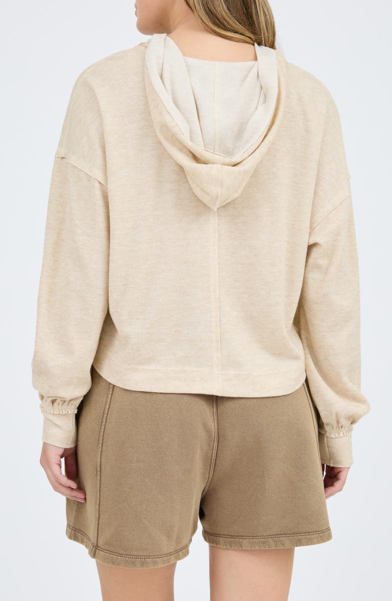 Blu Pepper Solid Hooded Henley, Alternate, color, Taupe