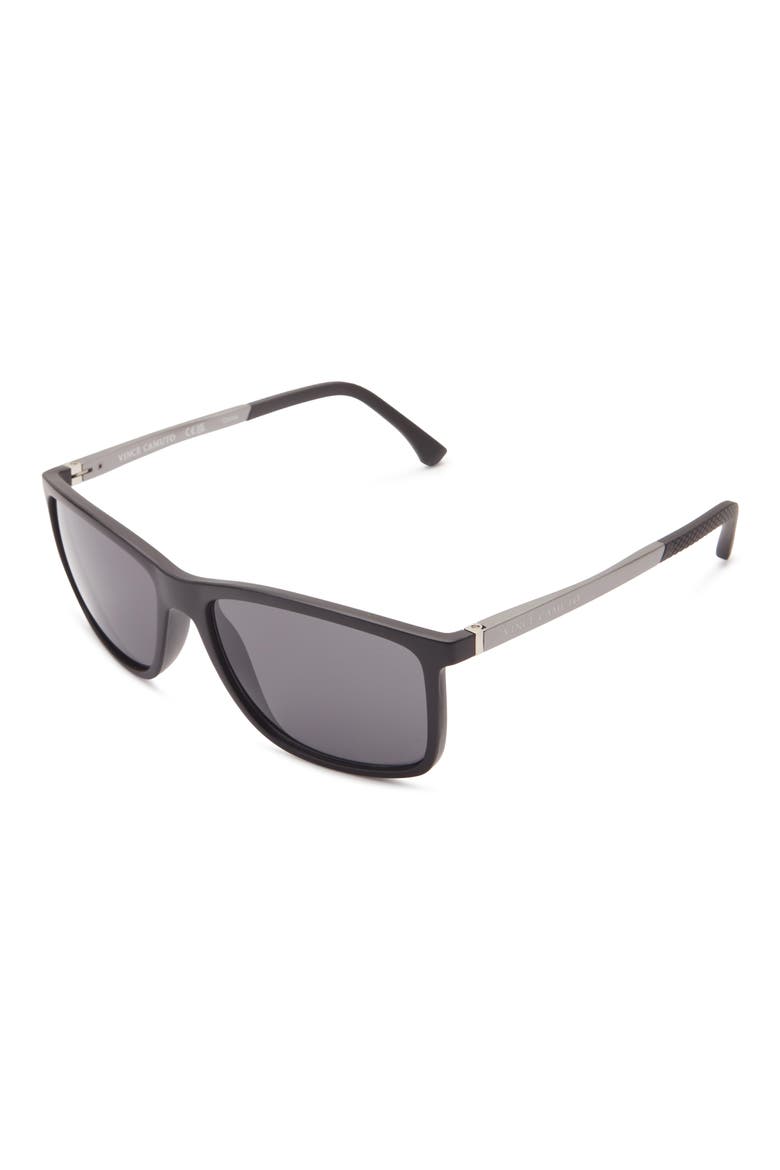 Rectangular Sunglasses, Alternate, color, MATTE BLACK
