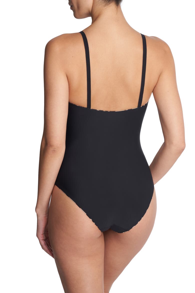 Riviera Reversible One-Piece Swimsuit, Alternate, color, LEOPARD/ BLACK
