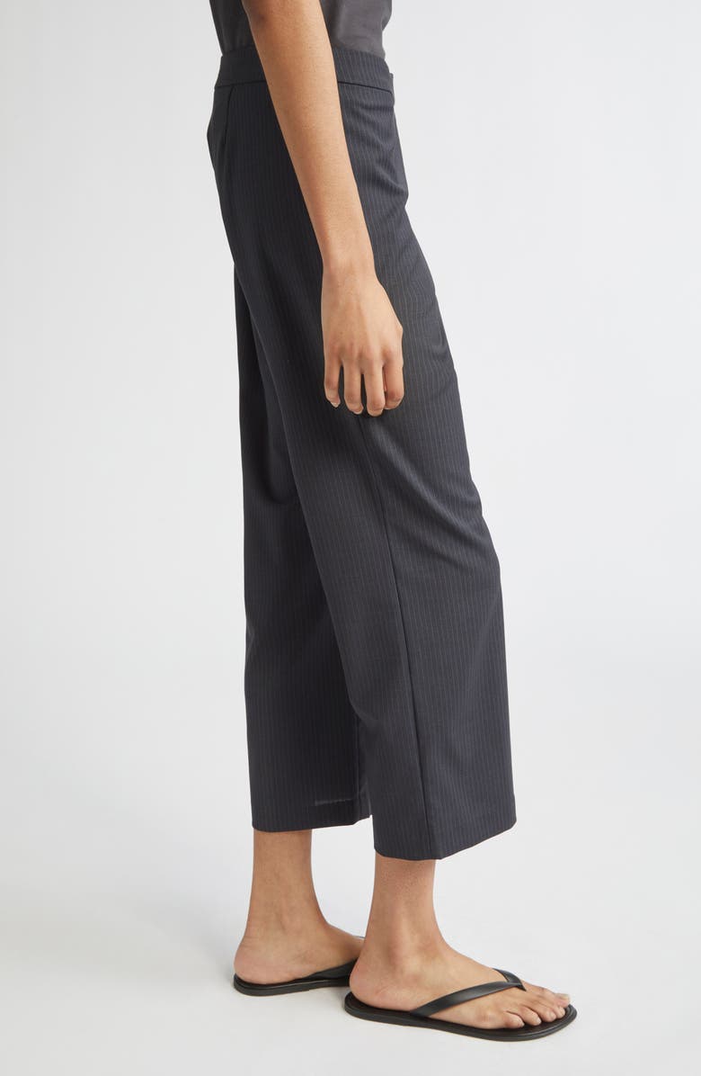 Paloma Wool Bigas Pinstripe Tie Detail Straight Leg Crop Trousers, Alternate, color, Dark Grey