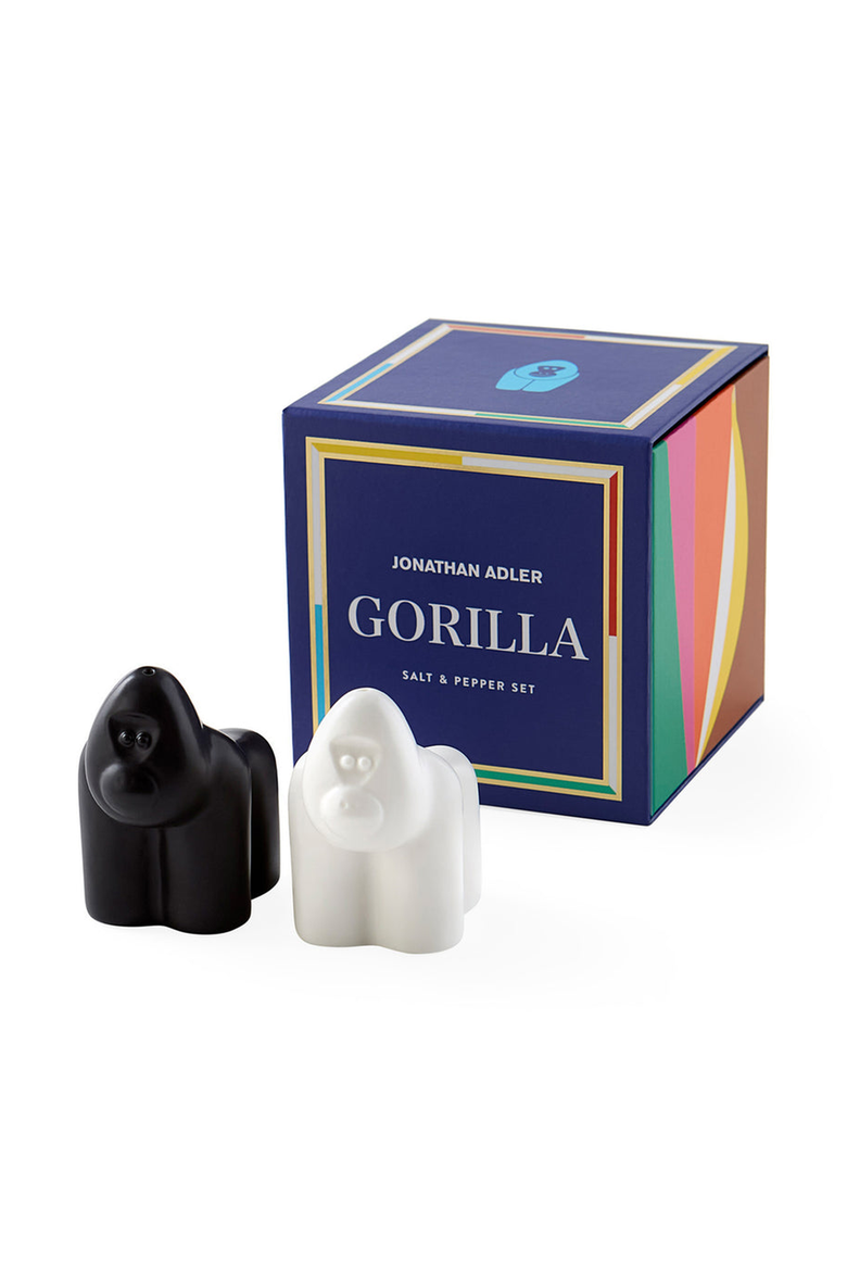 Gorilla Salt and Pepper Set, Alternate, color, Black / White
