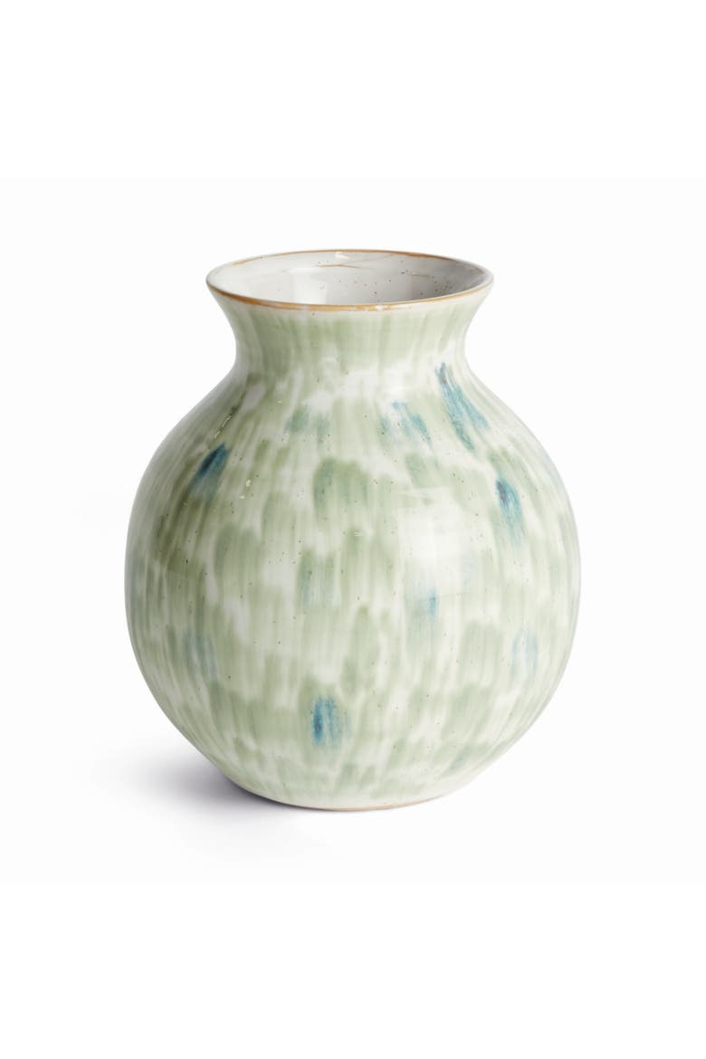Brosse Vase Large - Green/Blue Stoneware Accent Decor, Main, color, Blue