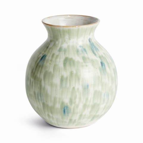 Brosse Vase Large - Green/Blue Stoneware Accent Decor