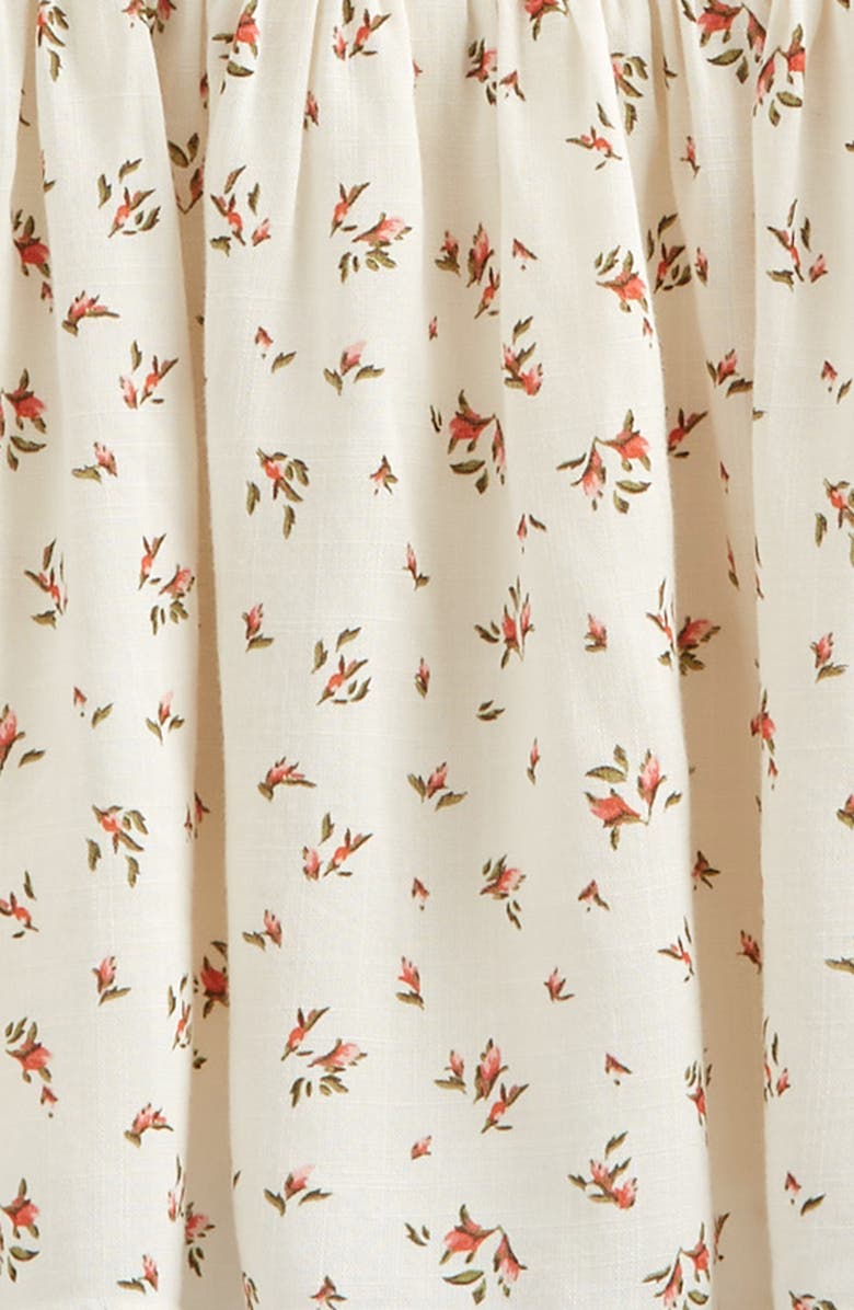 Treasure & Bond Kids' Floral Smocked Peplum Top, Alternate, color, Ivory- Coral Mini Bloom