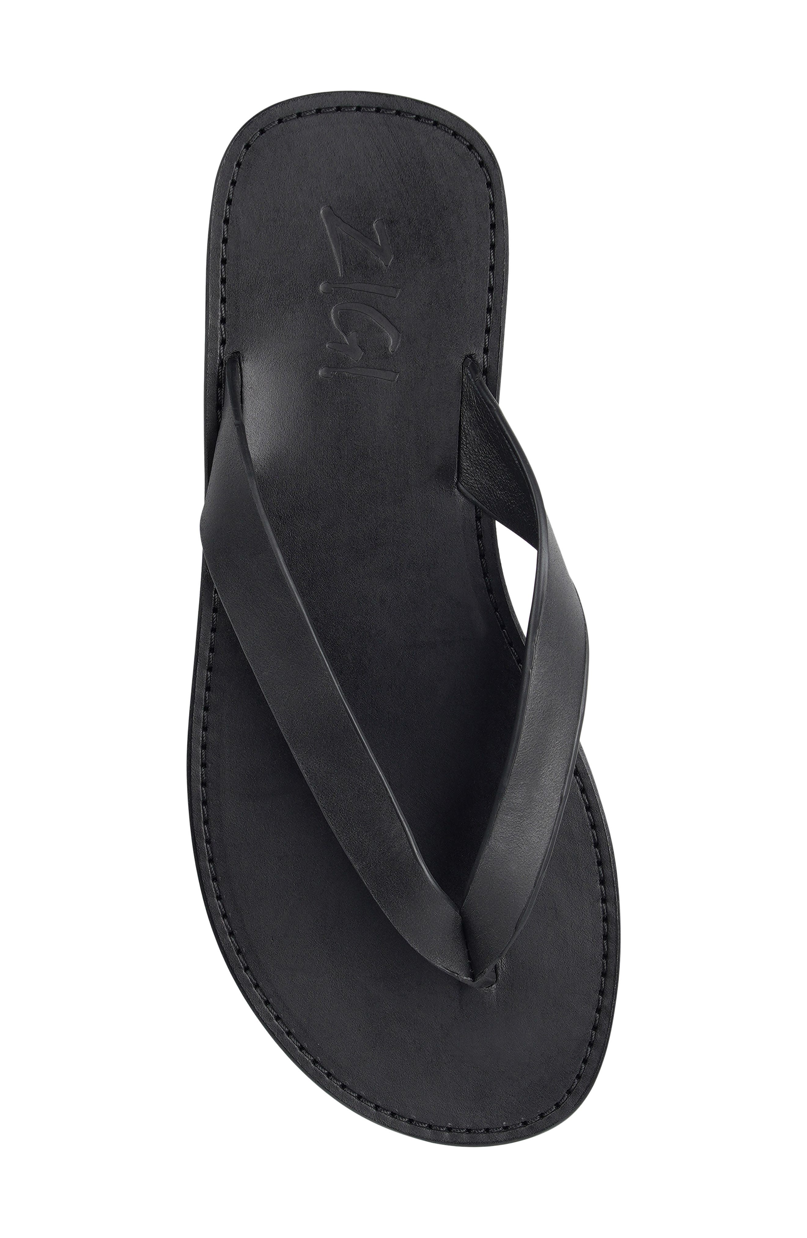 Beachtime Leather Flip Flop, Alternate, color, BLKLT