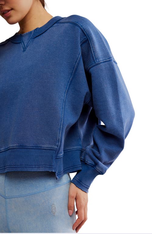 Free People Fp Movement Intercept Cotton Blend Sweatshirt In Blue