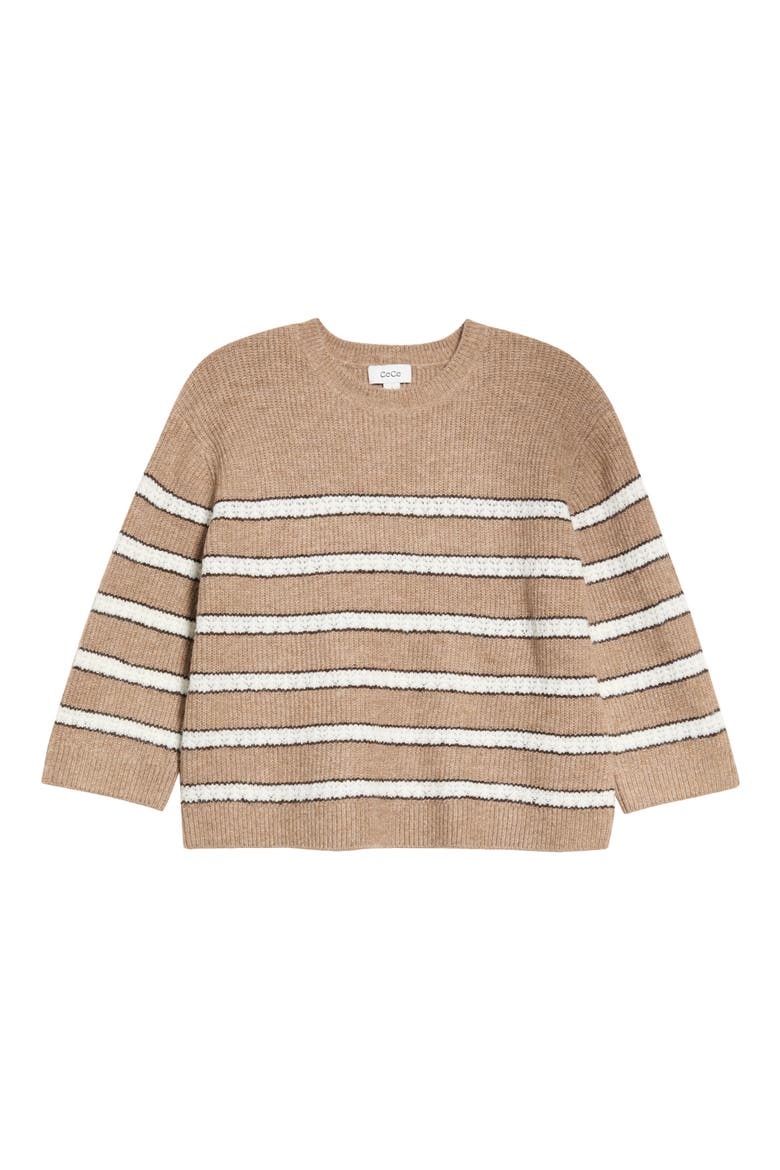 Stripe Pointelle Stitch Sweater, Main, color, TAUPE