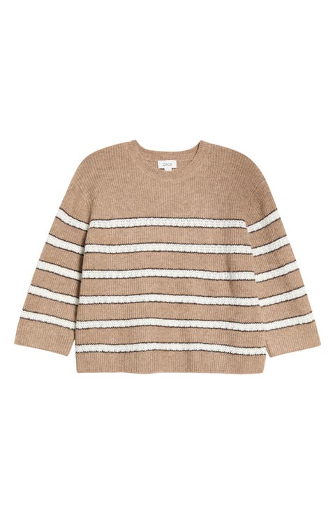 Stripe Pointelle Stitch Sweater