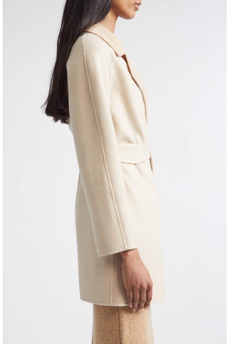 Wool & Cashmere Double Face Twill Coat, Alternate, color, ECRU/ CAMEL