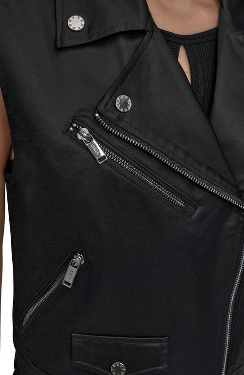 Dkny Faux Leather Moto Vest