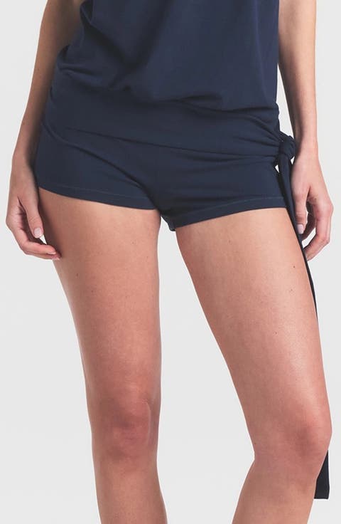 Stretch Cotton Jersey Foldover Shorts