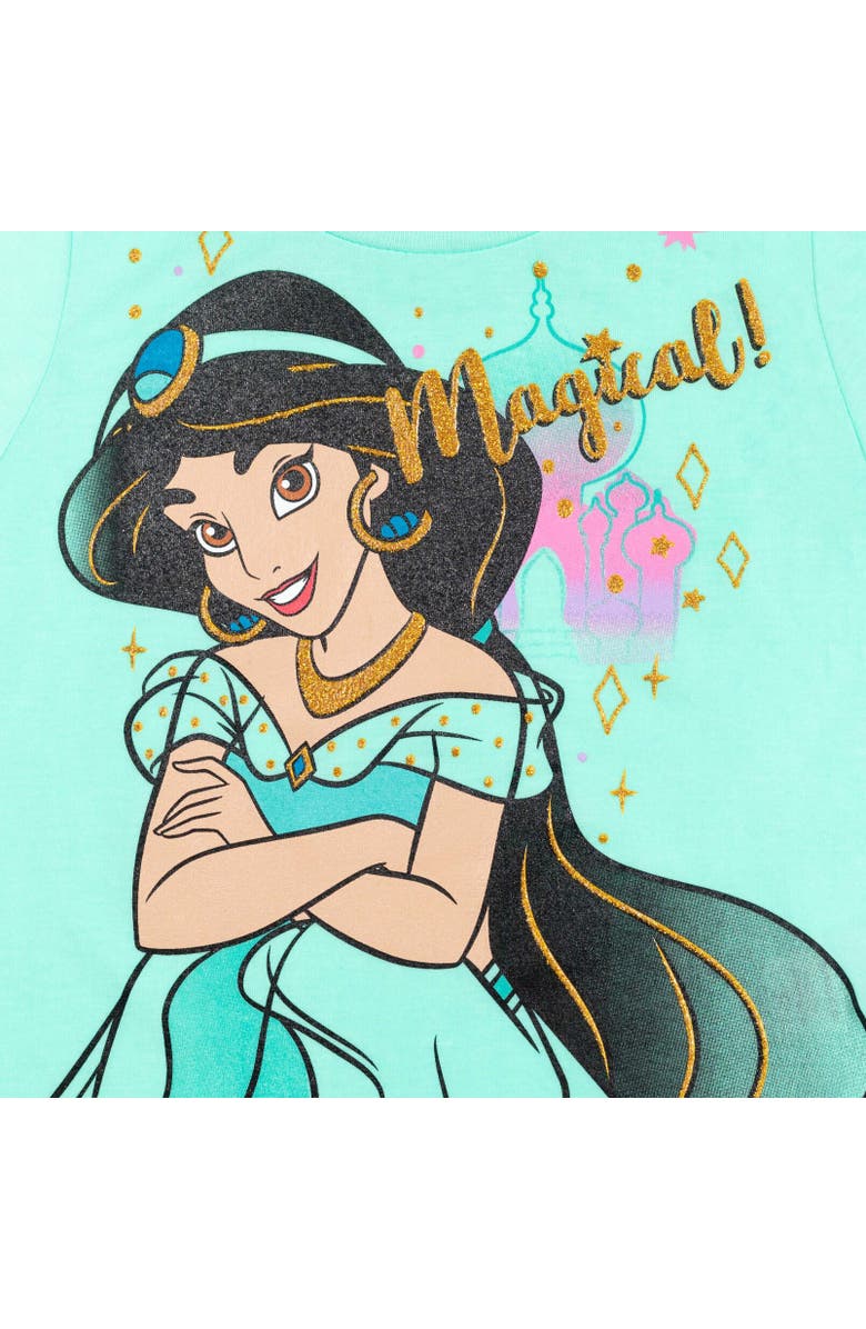 Disney T-Shirt & French Terry Shorts Set, Alternate, color, Princess Jasmine Green Green