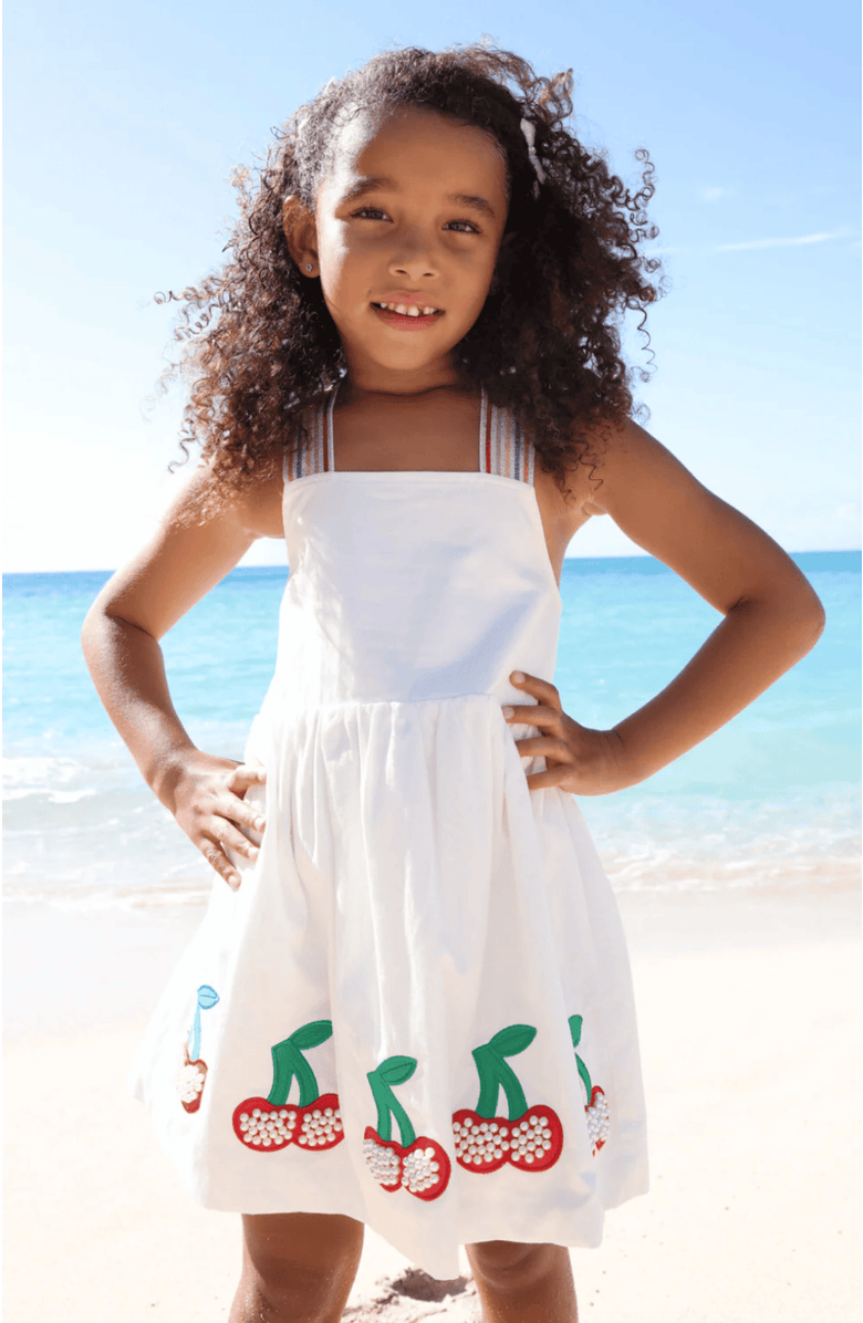 Lola + The Boys Sweet Cherry Summer Dress, Alternate, color, White
