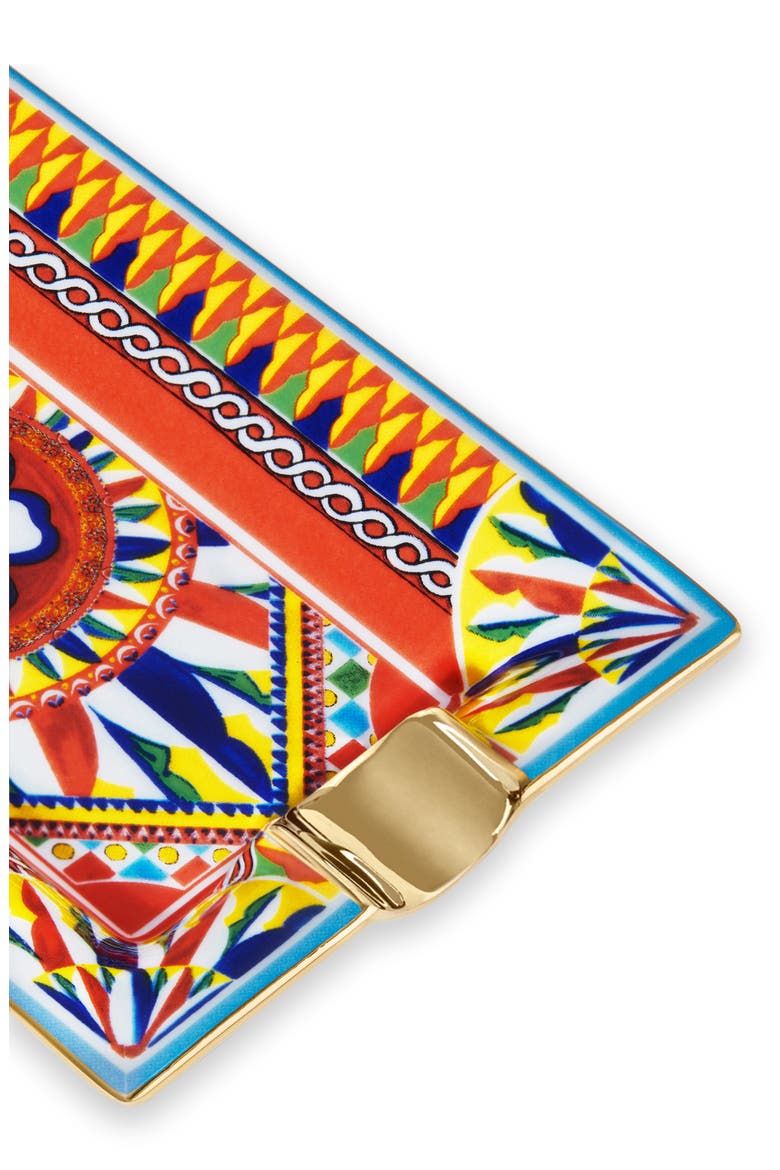 Carretto Porcelain Rectangular Ashtray, Alternate, color, RED MULTI