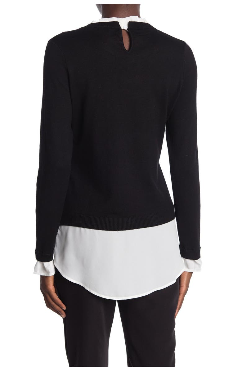 Adrianna Papell Ruffle Neck Twofer Sweater, Alternate, color, 